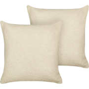 LEUZEA - Sierkussen set van 2 - Beige - 45 x 45 cm - Bouclé