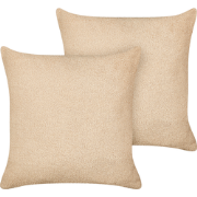 LEUZEA - Sierkussen set van 2 - Zandbeige - 45 x 45 cm - Bouclé
