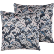 KOODAL  - Sierkussen set van 2 - Donkerblauw - 45 x 45 cm - Polyester