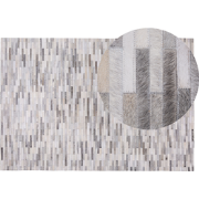 AHILLI - Laagpolig vloerkleed - Grijs - 140 x 200 cm - Koeienhuid leer
