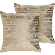 OUJDA  - Sierkussen set van 2 - Goud - 50 x 50 cm - Katoen