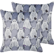 FANATE  - Sierkussen set van 2 - Grijs - 45 x 45 cm - Fluweel