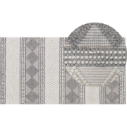 BOZOVA - Laagpolig vloerkleed - Lichtbeige - 80 x 150 cm - Wol