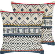 SOUK - Sierkussen set van 2 - Multicolor - 50 x 50 cm - Katoen