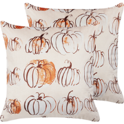 CUCURBITA  - Sierkussen set van 2 - Beige - 45 x 45 cm - Fluweel