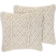 GOREME - Sierkussen set van 2 - Lichtbeige - 45 x 45 cm - Katoen