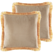 POTHOS  - Sierkussen set van 2 - Beige - 45 x 45 cm - Fluweel