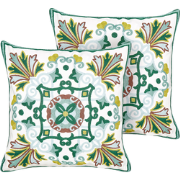 ELANITE - Sierkussen set van 2 - Groen - 45 x 45 cm - Katoen