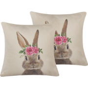 TULIPA  - Sierkussen set van 2 - Taupe - 45 x 45 cm - Polyester