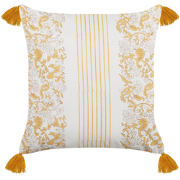 BILOBA  - Sierkussen - Mosterdgeel - 45 x 45 cm - Katoen