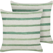 KAFRA - Sierkussen set van 2 - Groen - 45 x 45 cm - Polyester