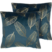 FREESIA  - Sierkussen set van 2 - Blauwgroen - 45 x 45 cm - Fluweel