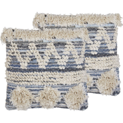 EYTELIA  - Sierkussen set van 2 - Blauw - 45 x 45 cm - Katoen