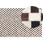 KAYABEY - Patchwork kleed - Beige/Bruin- 140 x 200 cm - Koeienhuid