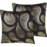 URSINIA  - Sierkussen set van 2 - Zwart - Fluweel