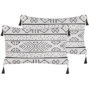 SCHEFFLERA  - Sierkussen set van 2 - Wit - 30 x 50 cm - Fluweel