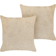 PILEA  - Sierkussen set van 2 - Beige - 45 x 45 cm - Polyester