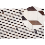 ALPKOY - Patchwork vloerkleed - Wit - 140 x 200 cm - Koeienhuid