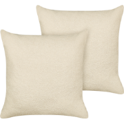 LEUZEA - Sierkussen set van 2 - Beige - 60 x 60 cm - Bouclé