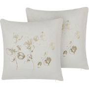 GOMPHRENA  - Sierkussen set van 2 - Lichtbeige - Polyester