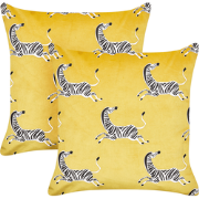 ACONITUM - Sierkussen set van 2 - Geel - 45 x 45 cm - Fluweel