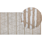 AHIRLI - Laagpolig vloerkleed - Beige - 120 x 180 cm - Katoen