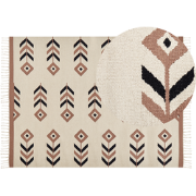 NIAVAN - Vloerkleed - Beige/zwart - 140 x 200 cm - Katoen