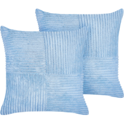 MILLET - Sierkussen set van 2 - Blauw - 43 x 43 cm - Corduroy
