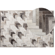 ARSUZ - Laagpolig vloerkleed - Lichtgrijs - 140 x 200 cm - Koeienhuid