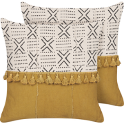 WOODI  - Sierkussen set van 2 - Gebroken wit - 45 x 45 cm - Katoen