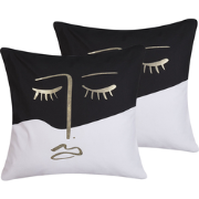 ABELIA  - Sierkussen set van 2 - Wit - 45 x 45 cm - Katoen