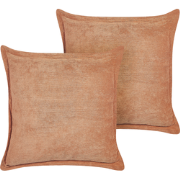 ZINNIA - Sierkussen set van 2 - Oranje - 43 x 43 cm - Corduroy