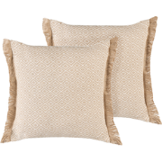 LONAR - Sierkussen set van 3 - Zandbeige - 45 x 45 cm - Polyester