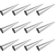 Krumble Hoorn mallen - 14 cm - RVS - Zilver - Set van 12