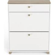 Schoenenkast met 2 neerklapbare deuren en 1 lade, eiken kronberg en wi...