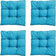 Madison -  Zitkussen Florance Panama aqua - Ca. 47x47 cm - Set van 4