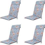 Madison -  Tuinstoelkussen Hoge Rug Florina blue - Ca. 120x50 cm - Set...