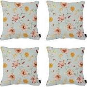 Madison -  Sierkussen Florina orange - Ca. 50x50 cm - Set van 4