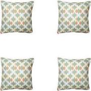 Madison -  Sierkussen Trivia green - Ca. 50x50 cm - Set van 4