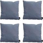 Madison -  Sierkussen Panama safier blue - Ca. 60x60 cm - Set van 4