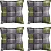 Madison -  Zitkussen Patchy olive - Ca. 50x50 cm - Set van 4