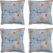 Madison -  Zitkussen Florina blue - Ca. 50x50 cm - Set van 4