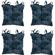 Madison -  Zitkussen Toscane Circle blue - Ca. 46x46 cm - Set van 4