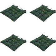 Madison -  Zitkussen Toscane Joah green - Ca. 46x46 cm - Set van 4