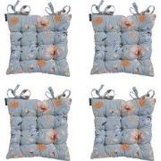 Madison -  Zitkussen Toscane Florina blue - Ca. 46x46 cm - Set van 4