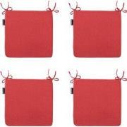 Madison -  Zitkussen Panama brick red - Ca. 40x40 cm - Set van 4