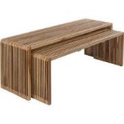 Housecraft Living Djia Salontafel Rechthoekig Teak Hout - Set van 2