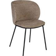 Eetkamerstoel Taupe Stof - 55x49x80cm - Dalia - Set van 2