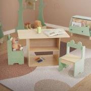 3-delige kinderzitgroep met tafel en 2 stoelen van hout Joyz
