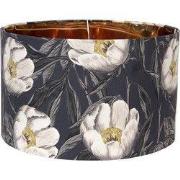 Clayre & Eef Lampenkap Hanglamp Ø 45x28 cm Zwart Wit Textiel Bloemen